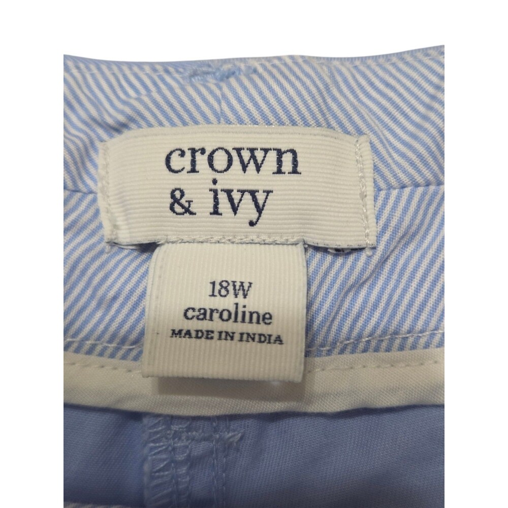 NWT Crown and Ivy Classic Fit Caroline Shorts Periwinkle 9” Inseam 18W C24.2 - Picture 3 of 10